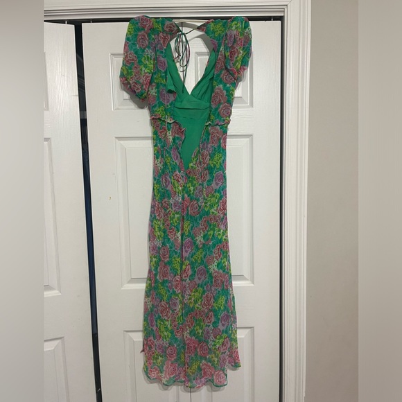 ASTR GREEN MAXI DRESS SIZE XS - Picture 3 of 4